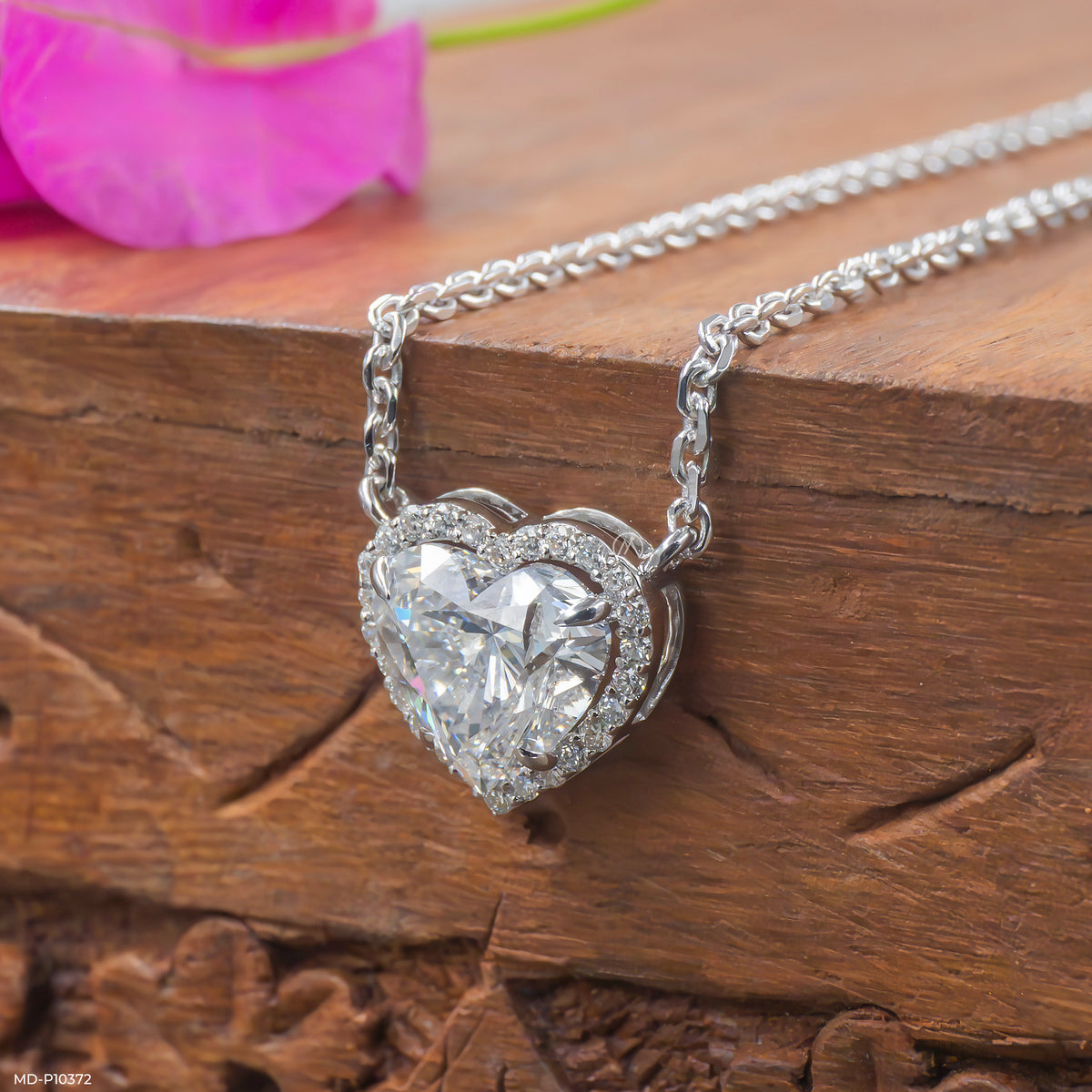 Heart Halo Diamond Pendant
