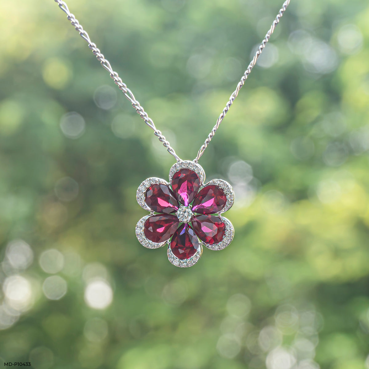 The Garnet Bloom Pendants