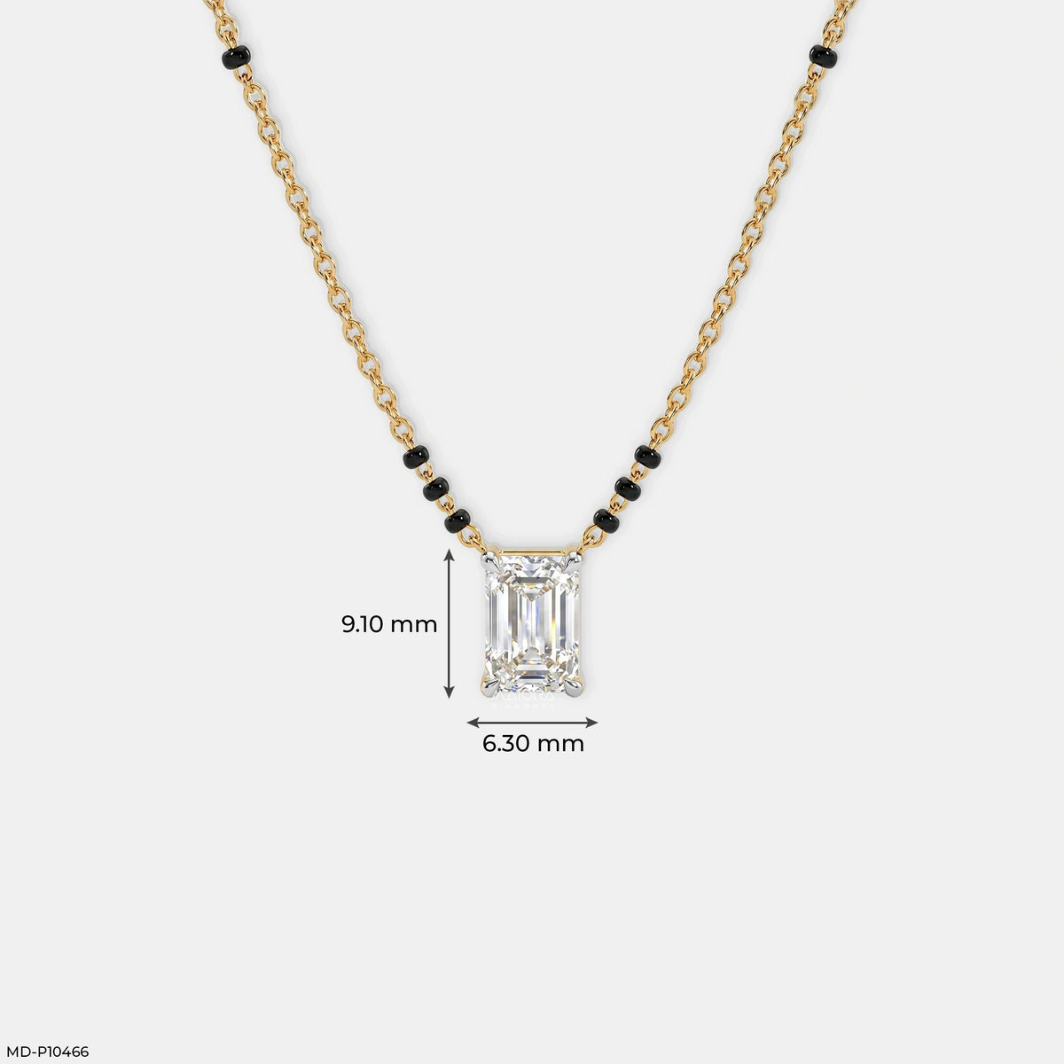 Emerald Solitaire Diamond Mangalsutra