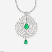 Emerald Cascade Diamond Pendant