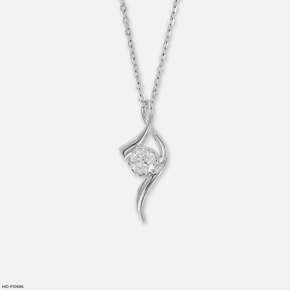 Solitaire Wave Pendant