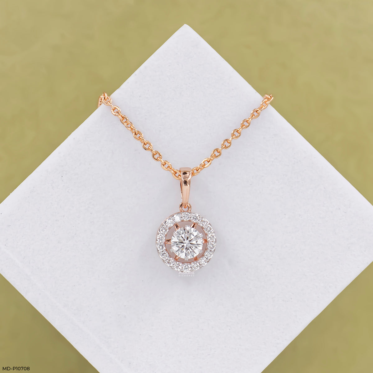 0.75 Carat Vela Diamond Halo Drop Lab Diamond Pendant