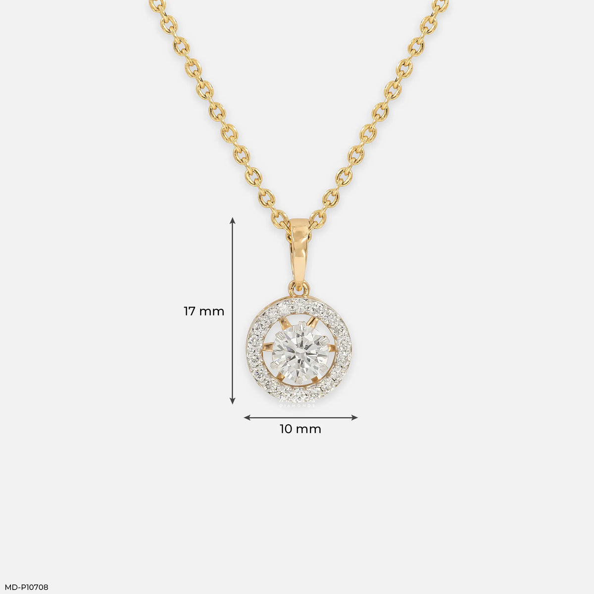 0.75 Carat Vela Diamond Halo Drop Lab Diamond Pendant