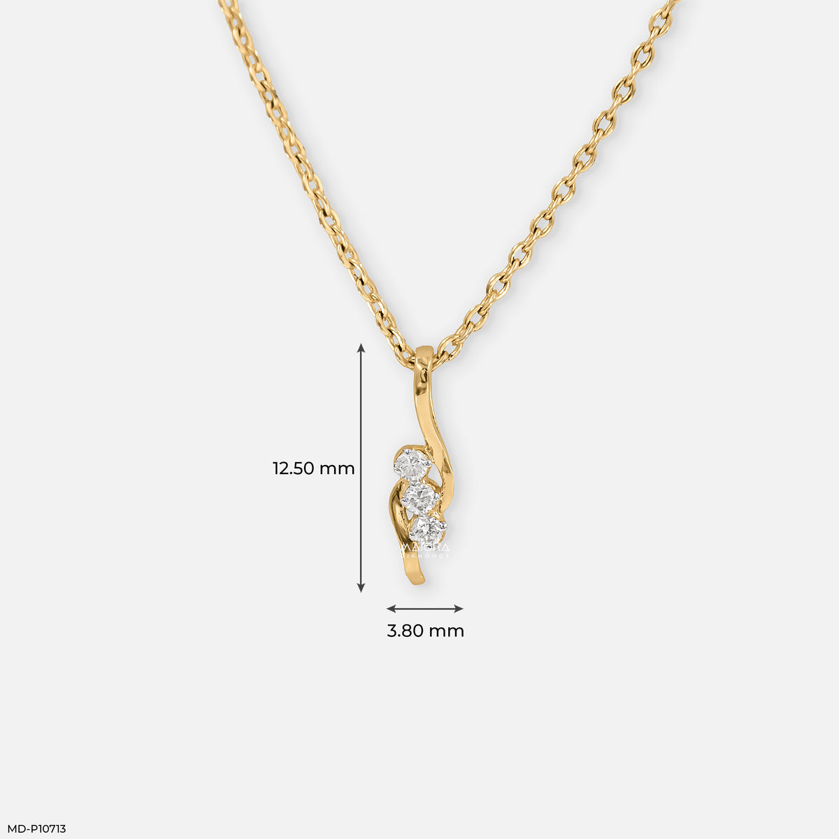 Silver Twist Diamond Pendant