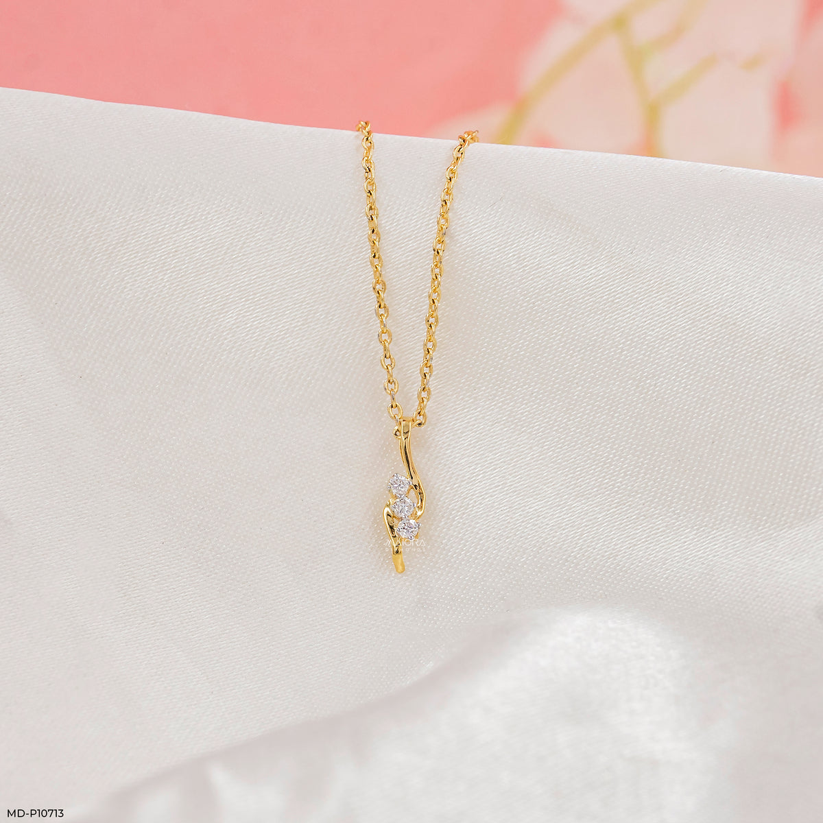 Silver Twist Diamond Pendant