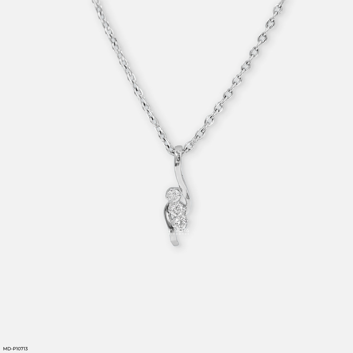 Silver Twist Diamond Pendant