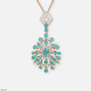 Frozen Blue Drop Diamond Pendant