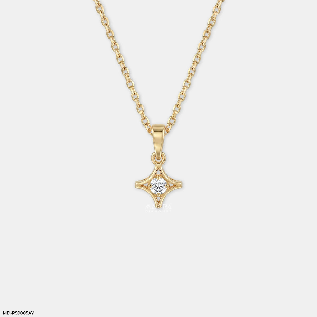 Modern Glow Solitaire Round Diamond Pendant