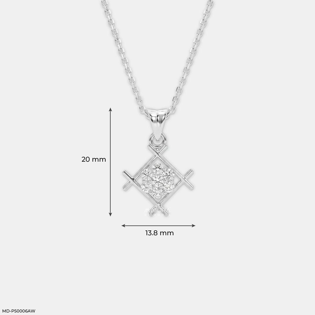 Symmetric Cluster Diamond Pendant
