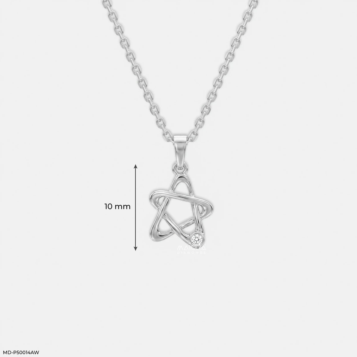 Swirl Star Round Diamond Pendant