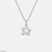 Swirl Star Round Diamond Pendant