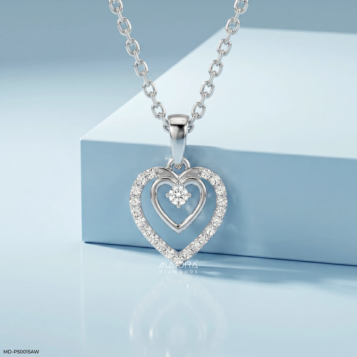Doublet Heart Diamond Pendant