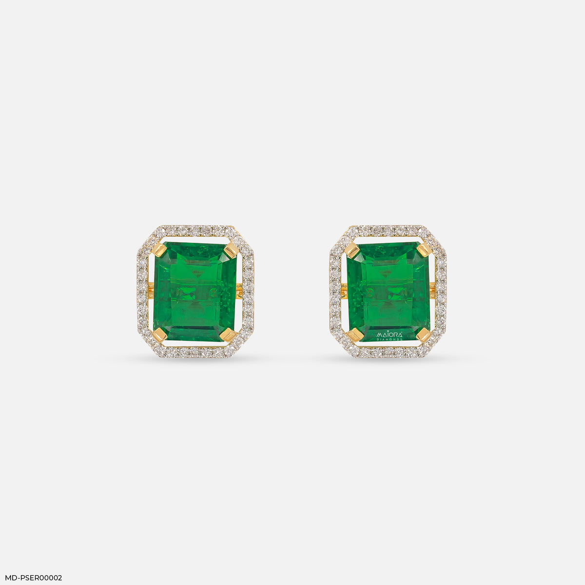 3 Carat Vintage Emerald Cluster Lab Diamond Earrings