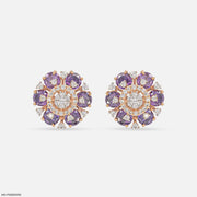 Harita Emerald Halo Diamond Earrings