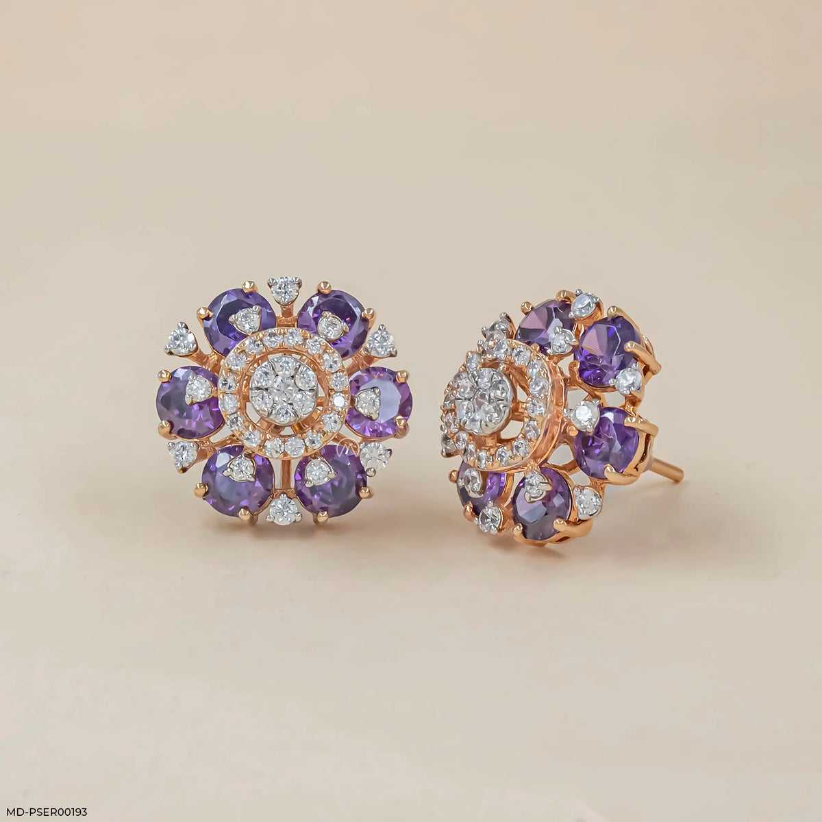 Harita Emerald Halo Diamond Earrings