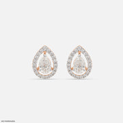 1 Carat Rose Pear Earrings