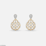 1.55 Carat Gilded Lab Diamond Cage Earring
