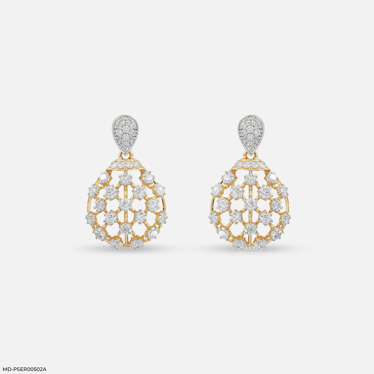 1.55 Carat Gilded Lab Diamond Cage Earring