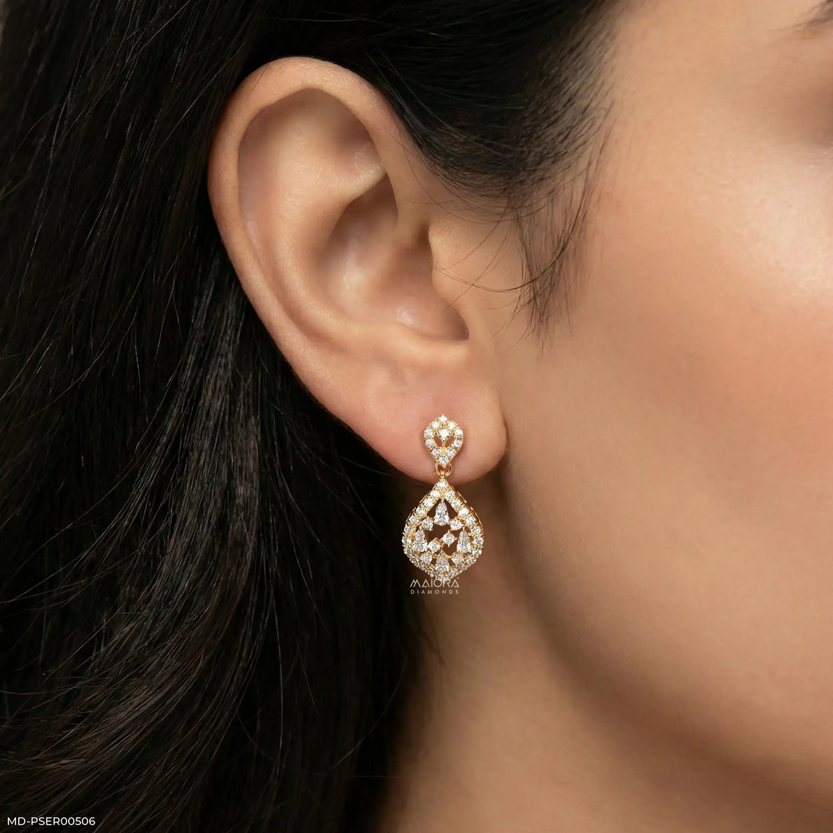 Diamond Petal Earrings