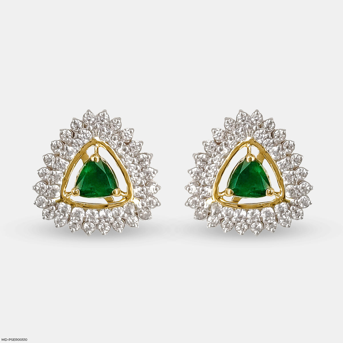 Golden Halo Emeralds Earrings