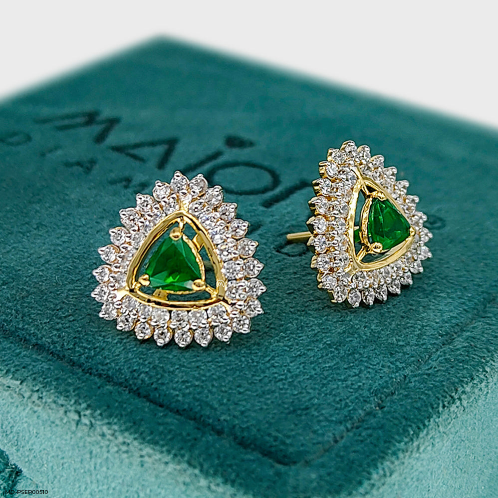 Golden Halo Emeralds Earrings