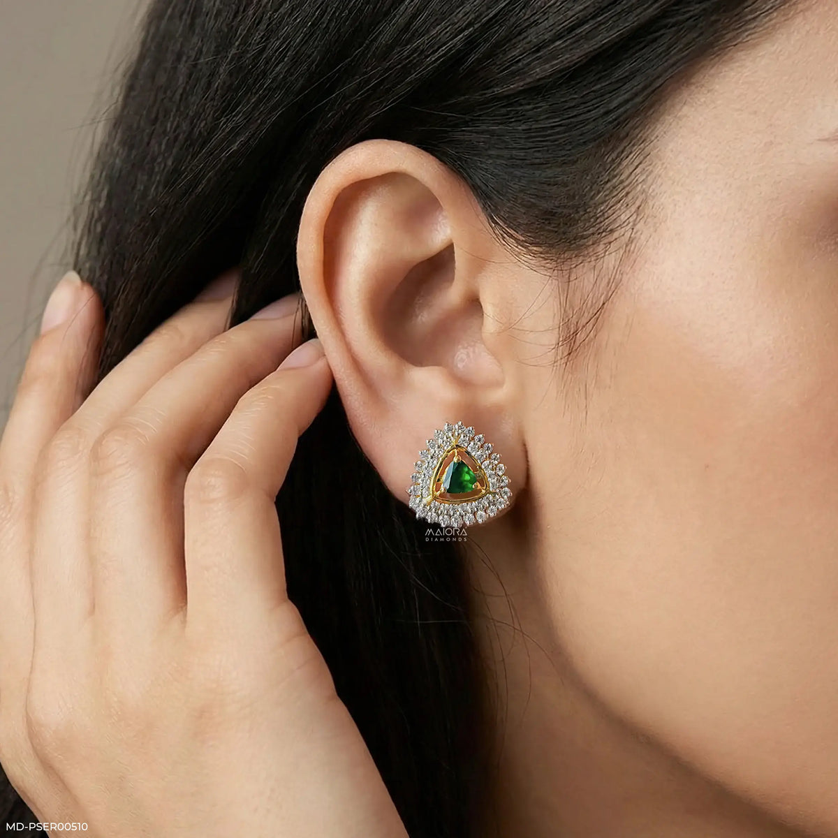 Golden Halo Emeralds Earrings
