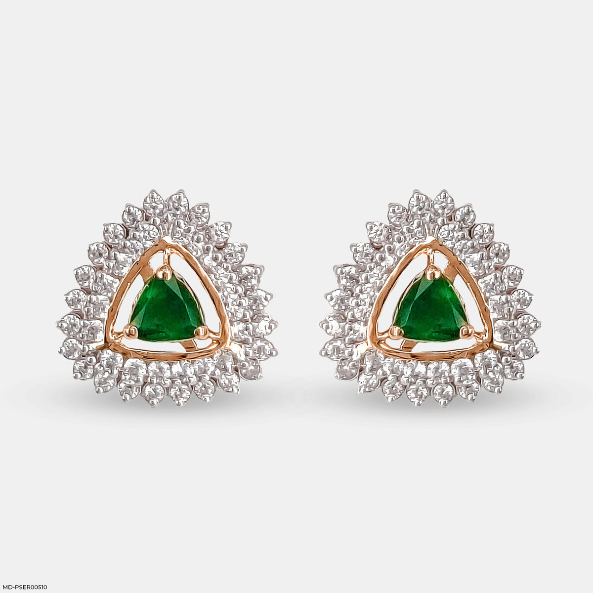 Golden Halo Emeralds Earrings