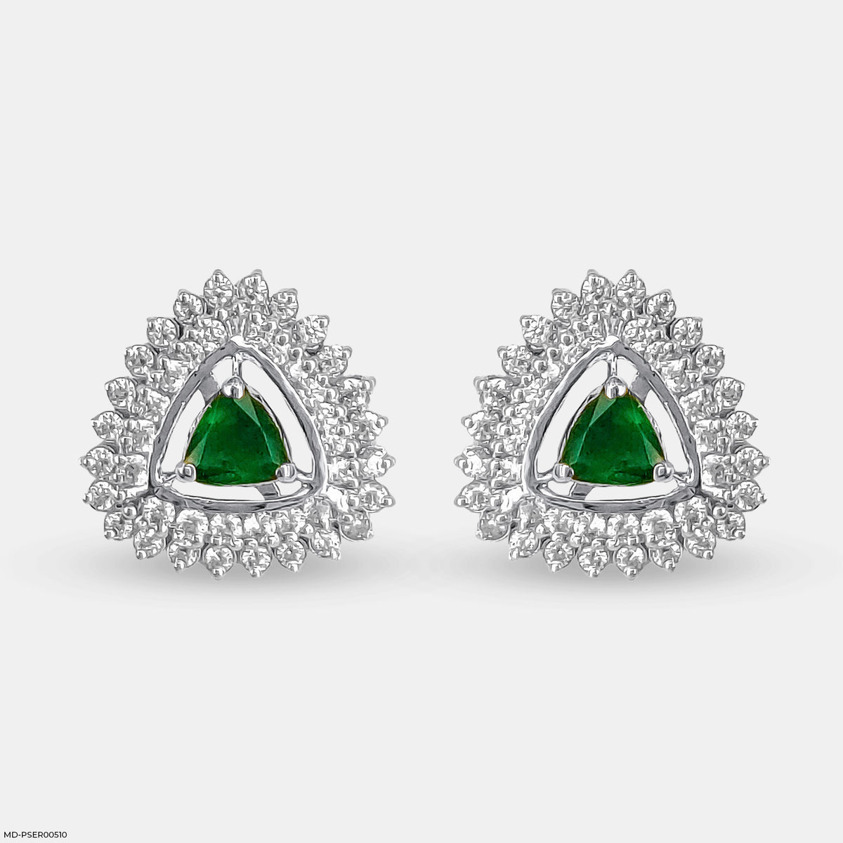 Golden Halo Emeralds Earrings