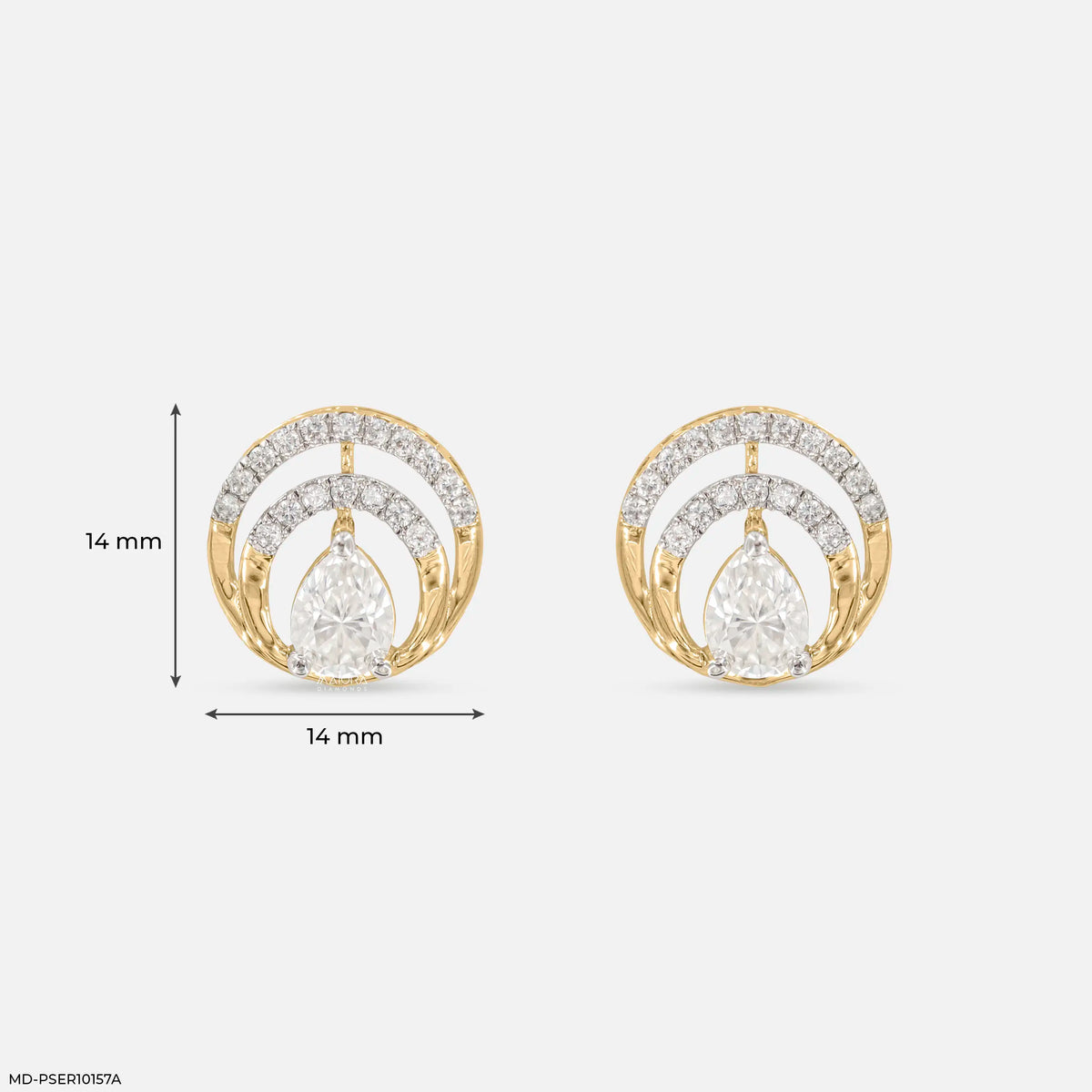 Dual Arc Solitaire Diamond Earrings