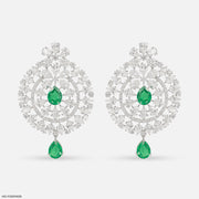 Emerald Mandala Drops Earrings