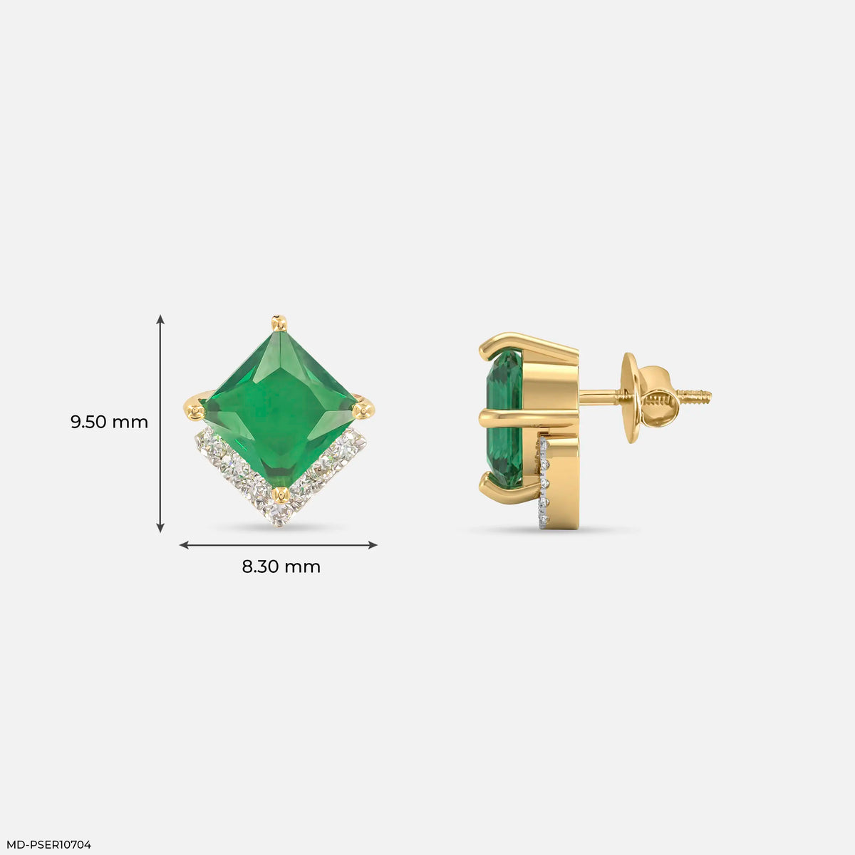 Glamorous Emerald Studs Earrings