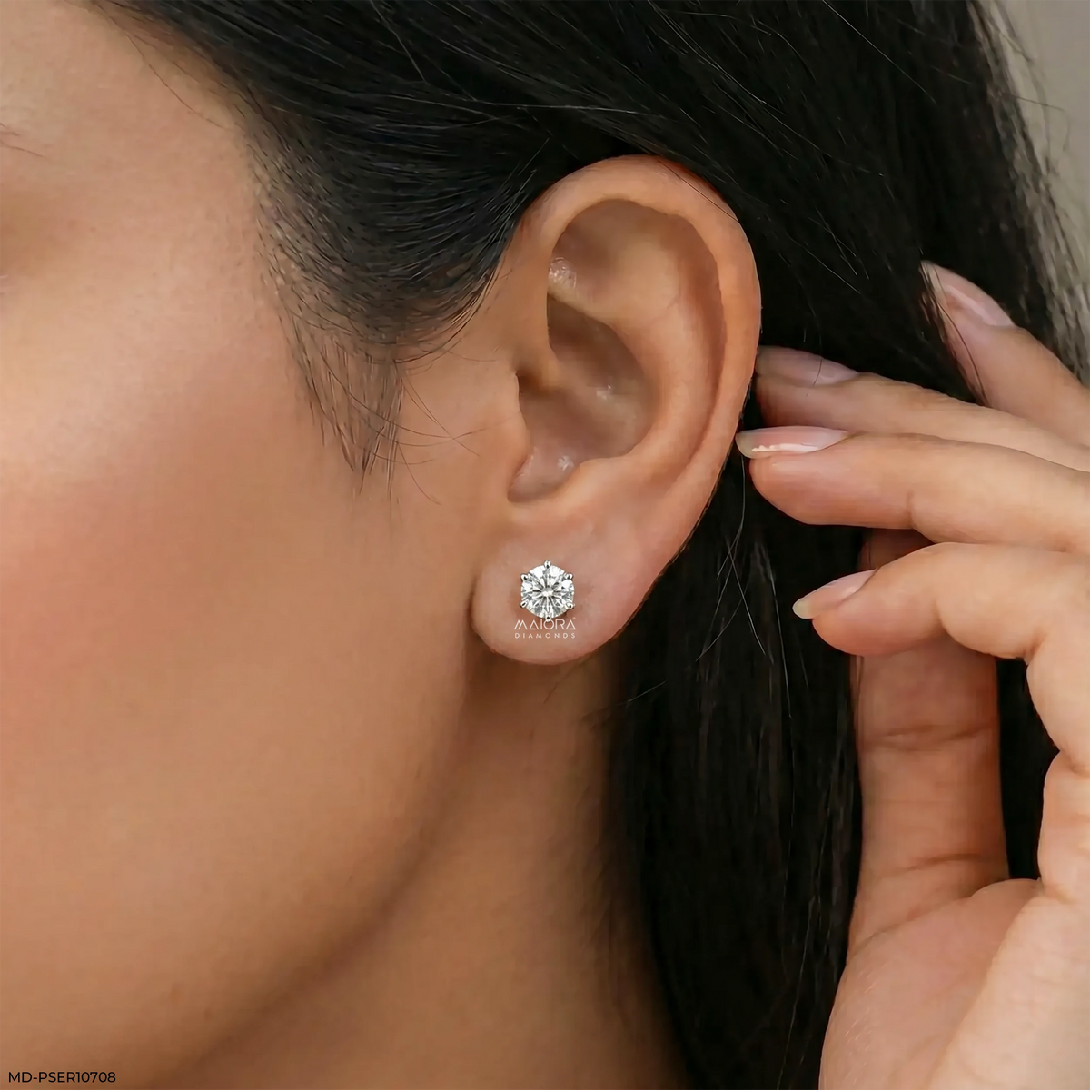 1.45 Carat Floating Halo Lab Diamond Studs