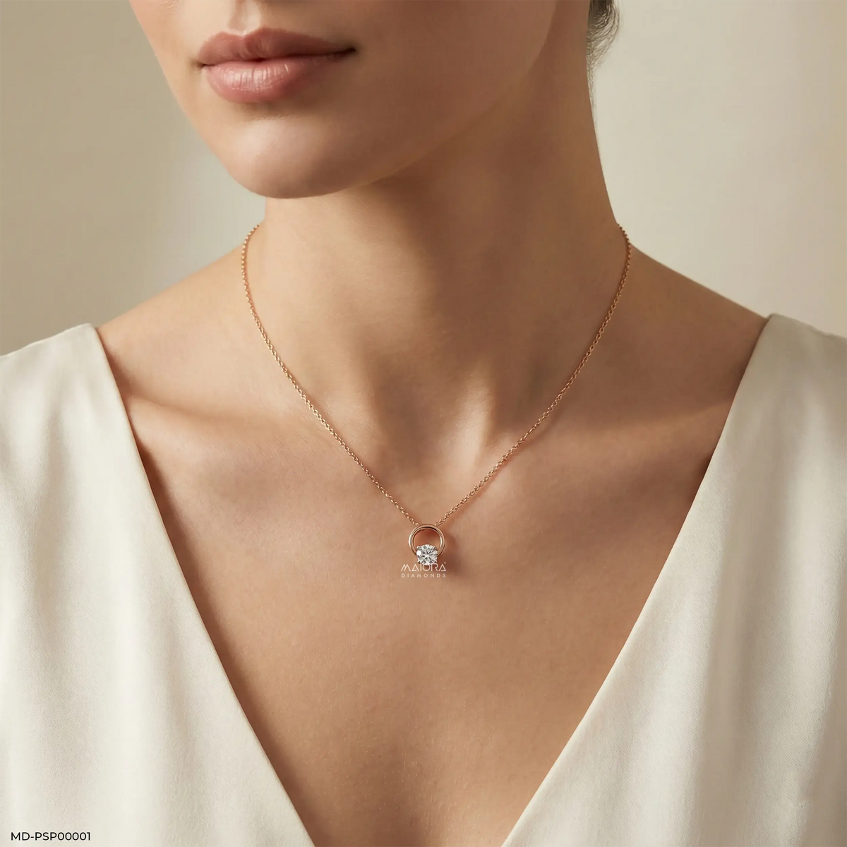 0.35 Carat Lunar Halo Lab Diamond Pendant