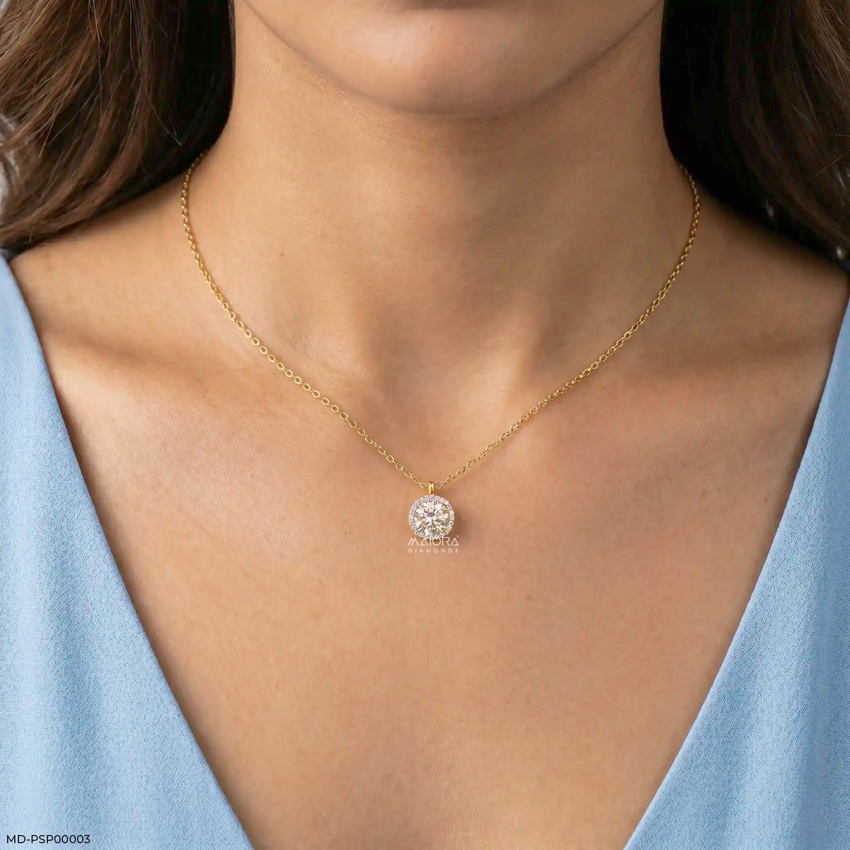 1.65 Carat Circlet Round Lab Diamond Solitaire Pendant in