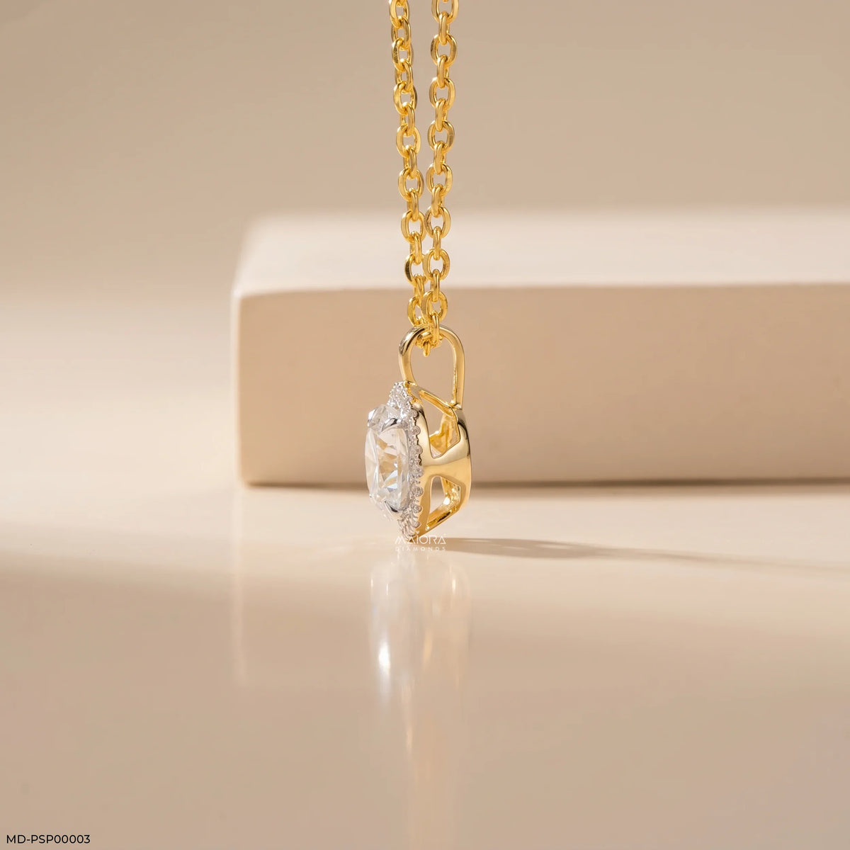 1.65 Carat Circlet Round Lab Diamond Solitaire Pendant in