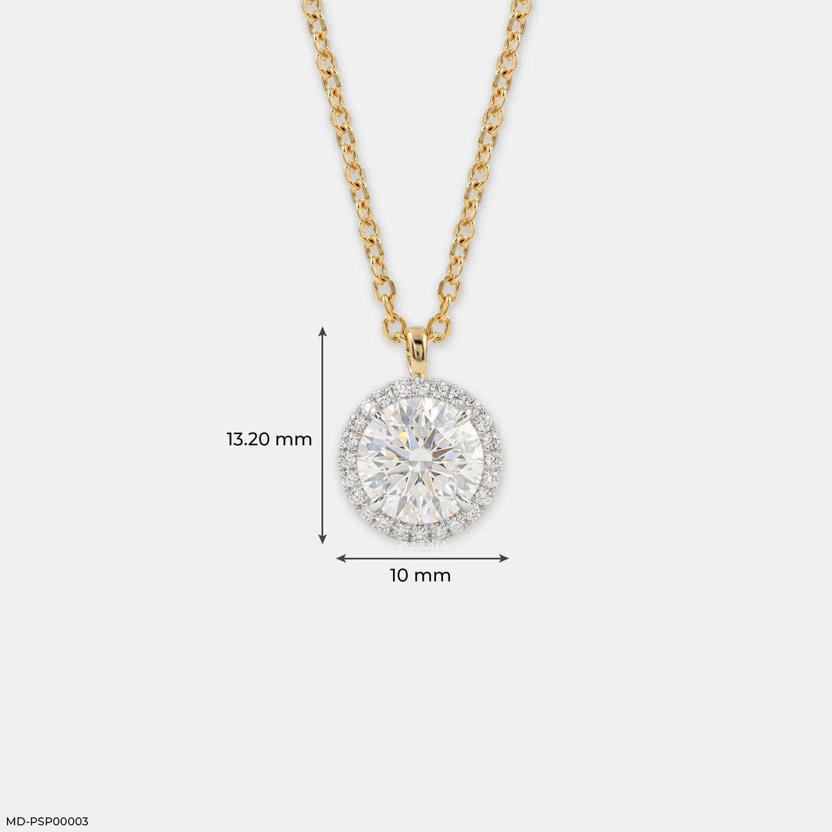 1.65 Carat Circlet Round Lab Diamond Solitaire Pendant in