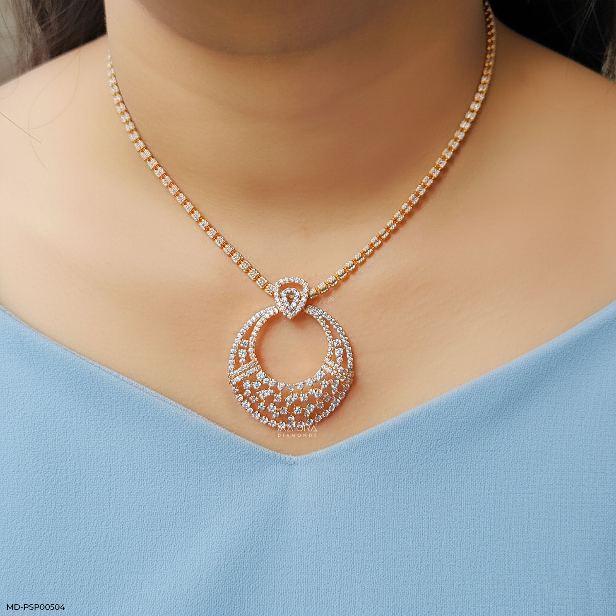 Lace-Design Diamond Pendant