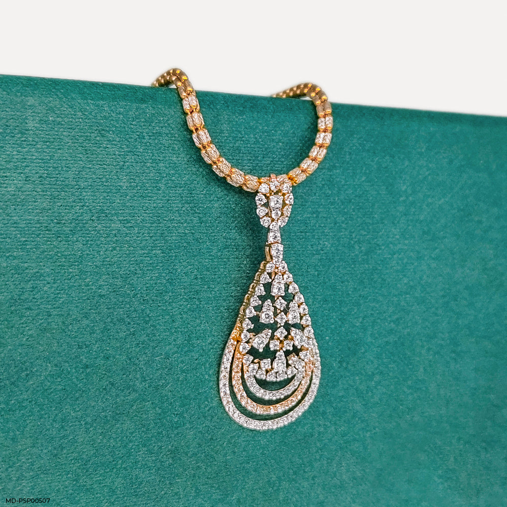 Filigree Teardrop Diamond Pendant