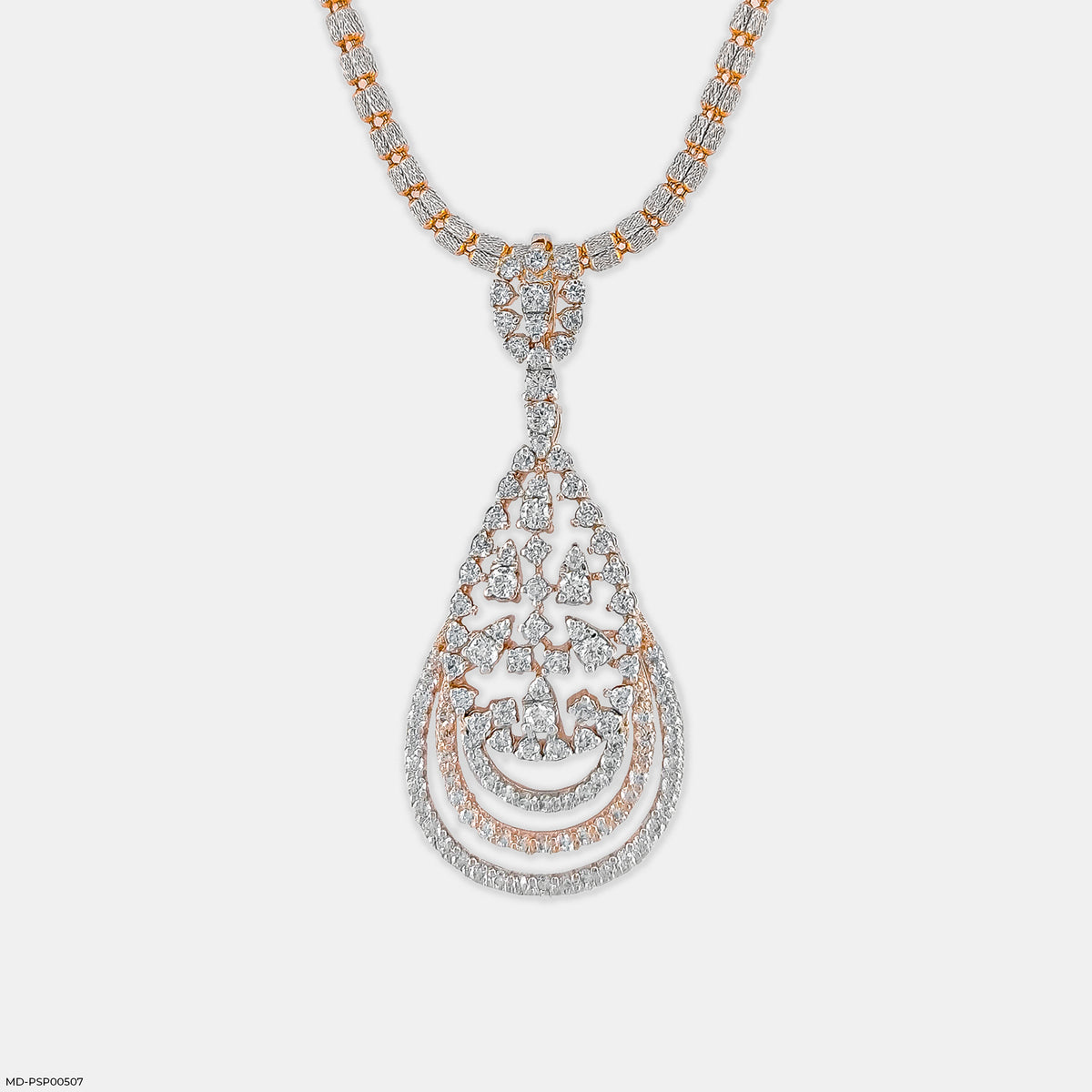Filigree Teardrop Diamond Pendant