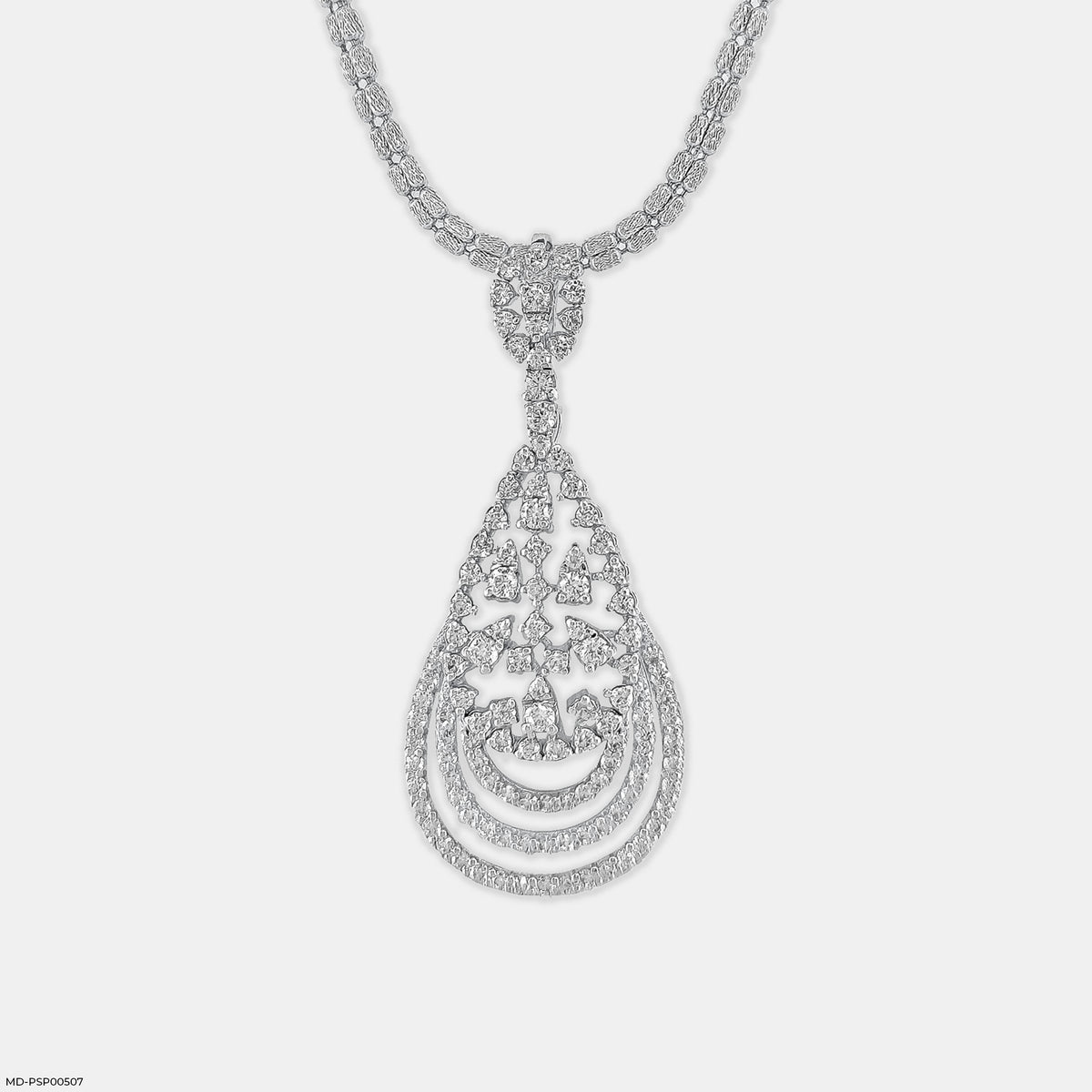 Filigree Teardrop Diamond Pendant