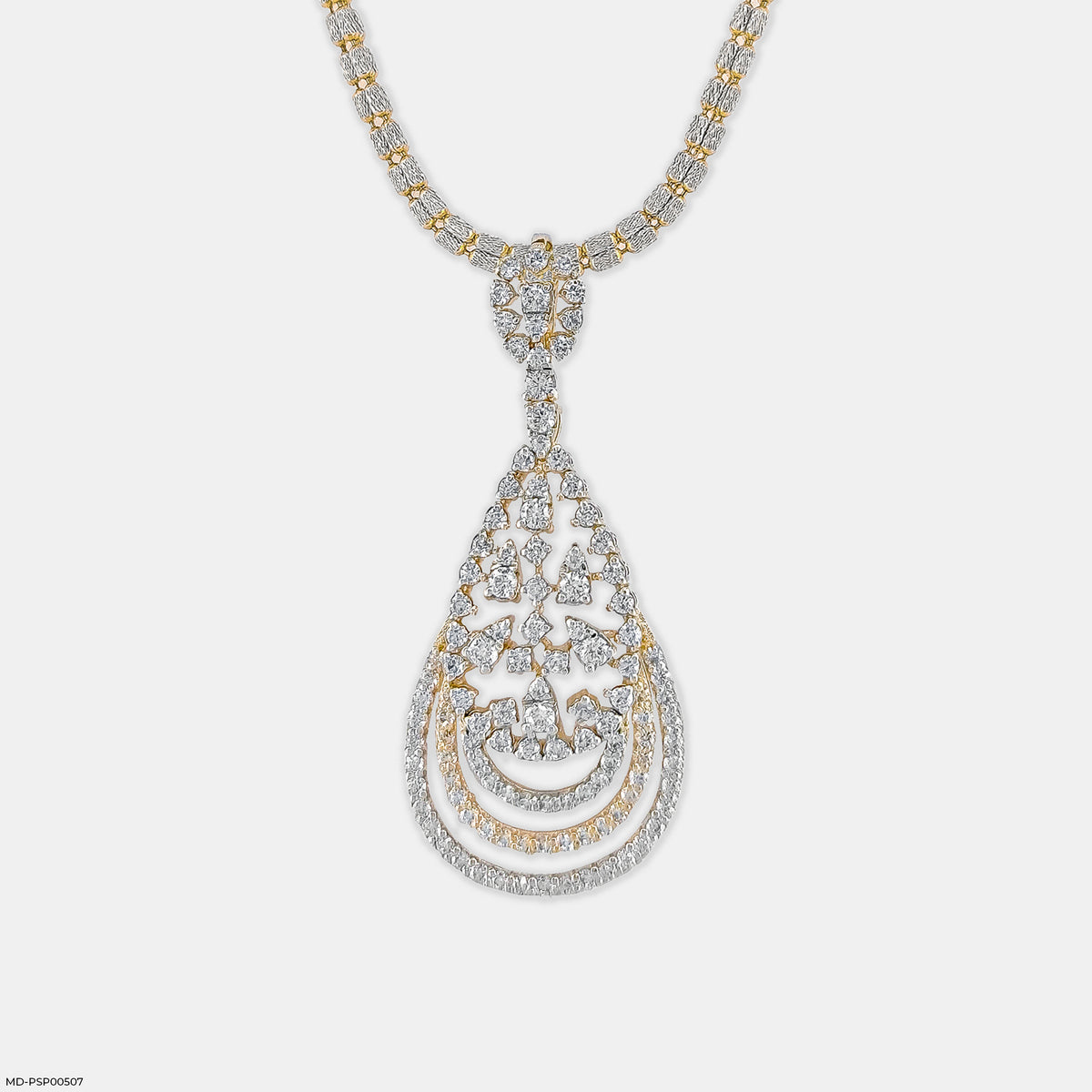 Filigree Teardrop Diamond Pendant