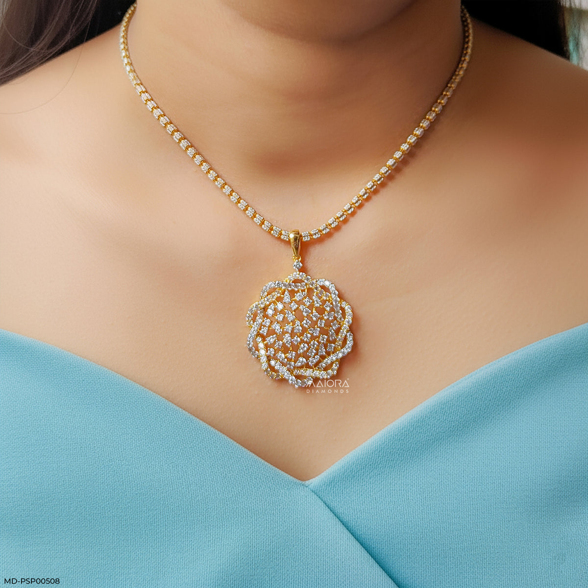 Lace Petal Diamond Pendant