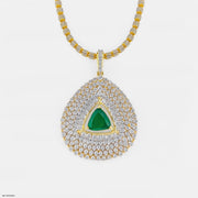 Inverted Pear with Triangle Emerald Pendant