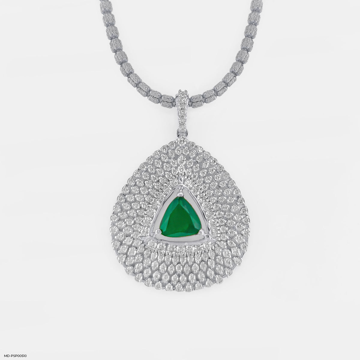 Inverted Pear with Triangle Emerald Pendant