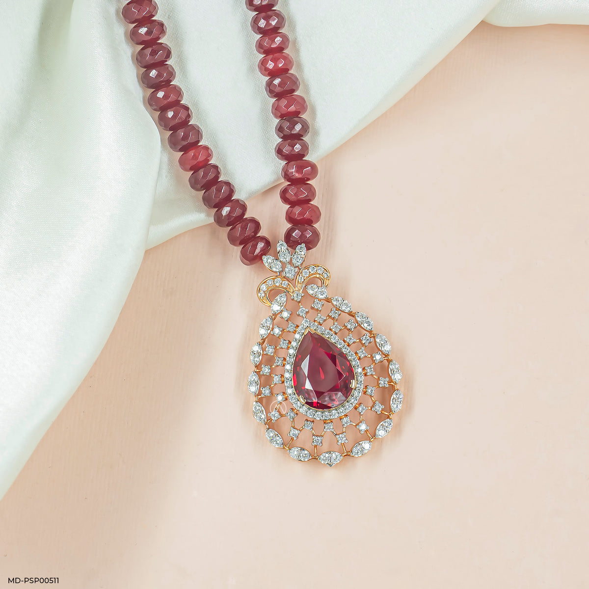 Diamond Teardrop Medallion Pendant