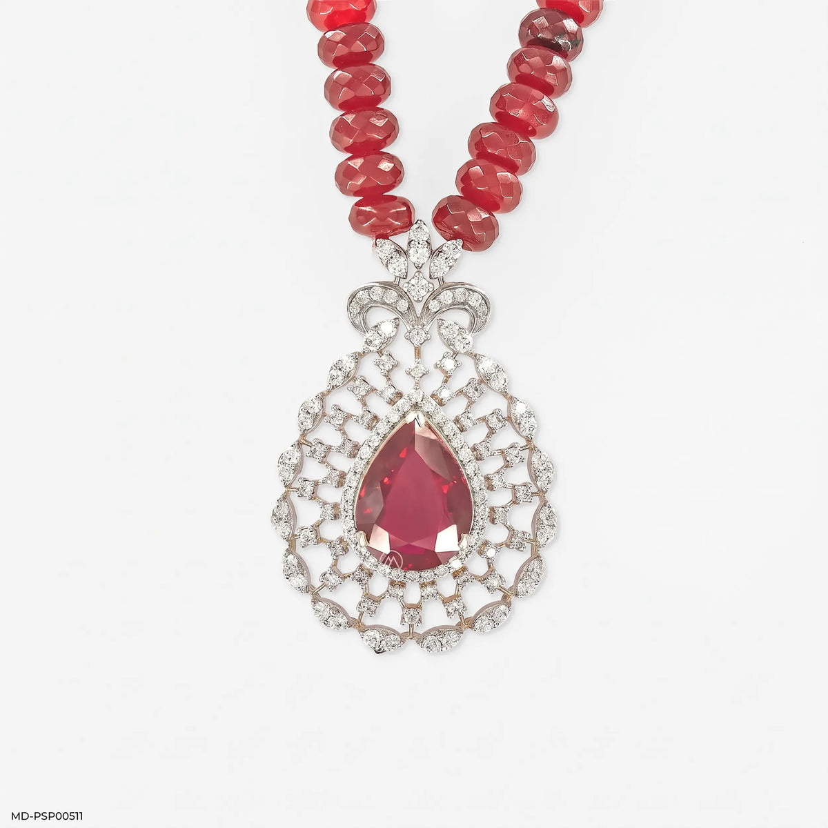 Diamond Teardrop Medallion Pendant