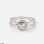 Cross Cut Halo Diamond Rings