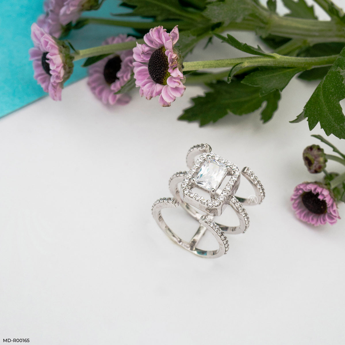 1.5 Carat Emerald Cut Solitaire Halo Ring