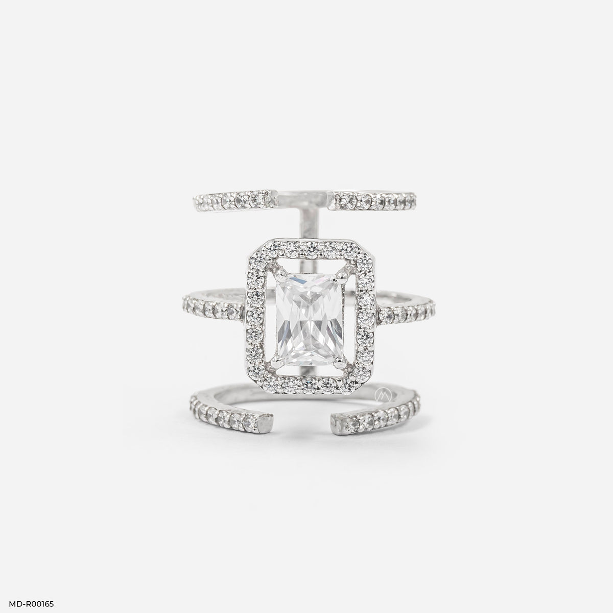 1.5 Carat Emerald Cut Solitaire Halo Ring