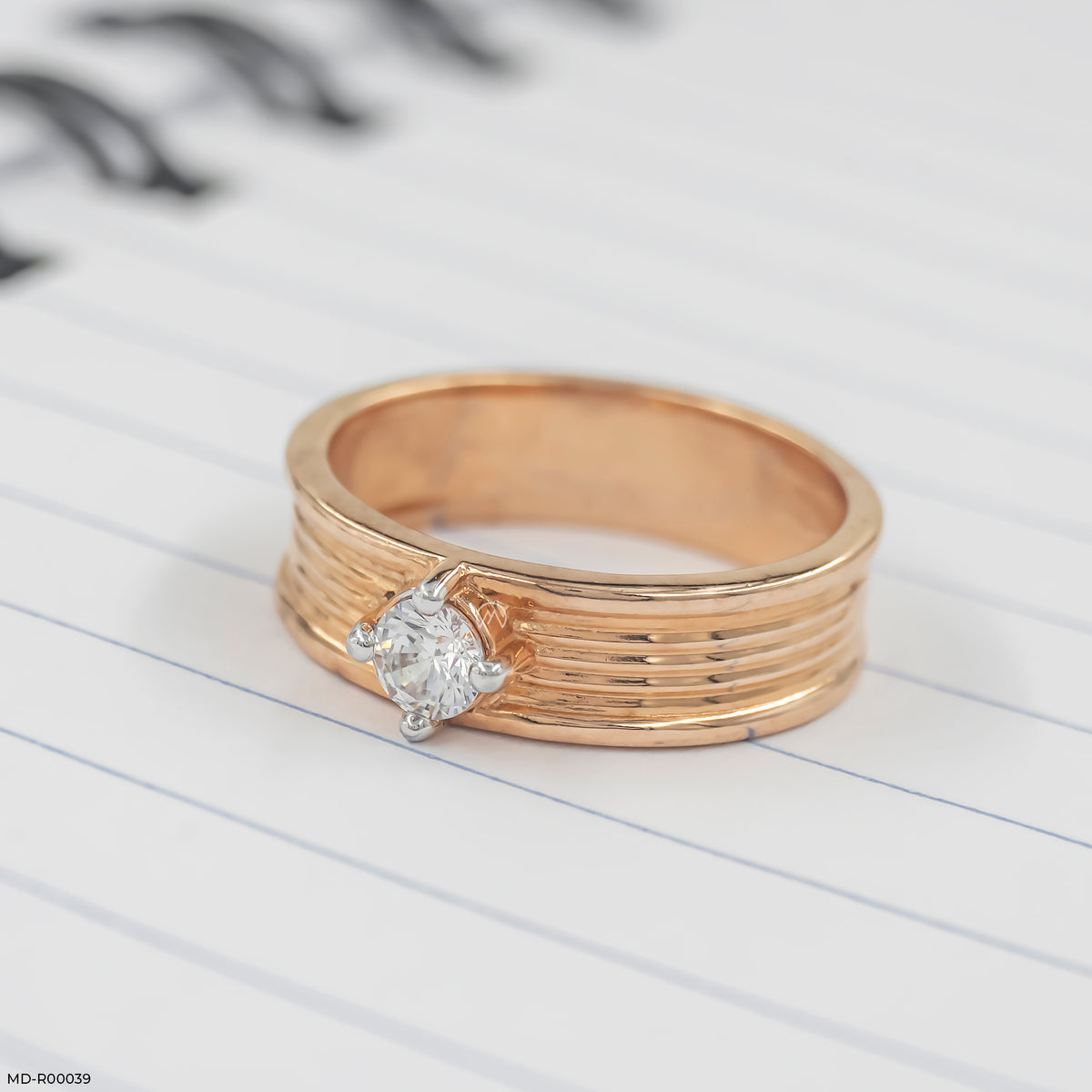 The Solitaire Groove Ring